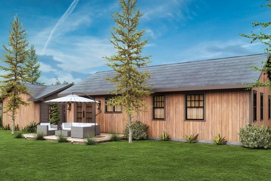 Exterior - Rear Elevation 1 for Cottage House Plan #54-684 - 2 bed, 2 bath