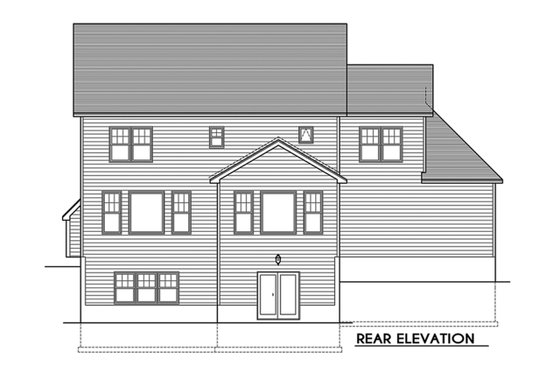 Exterior - Rear Elevation for Traditional House Plan #1010-245 - 4 bed, 2.5 bath