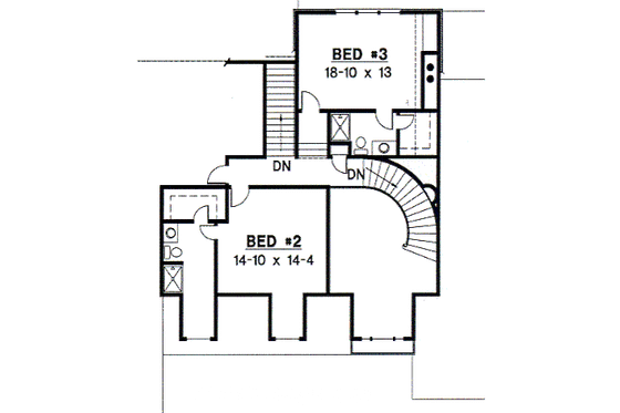 Floor Plan - Upper Floor for Traditional House Plan #67-460 - 3 bed, 3.5 bath