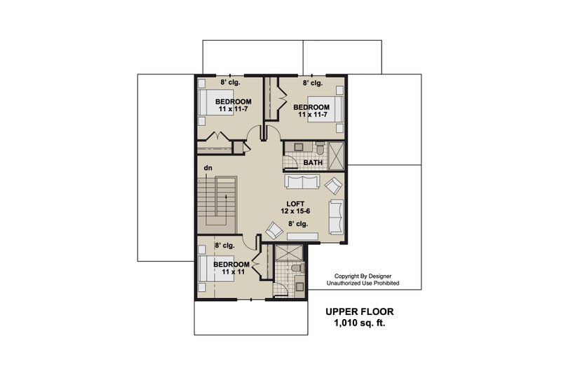Dream House Plan - Floor Plan - Upper Floor for Craftsman House Plan #51-1362 - 4 bed, 3.5 bath