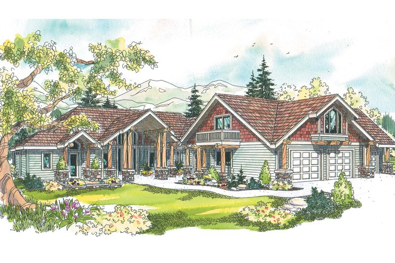 Home Plan - Exterior - Front Elevation 3 for Craftsman House Plan #124-621 - 4 bed, 4.5 bath