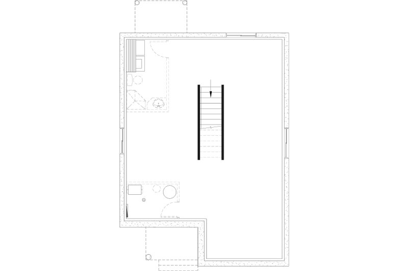 Dream House Plan - Floor Plan - Lower Floor for Modern House Plan #23-695 - 2 bed, 1 bath
