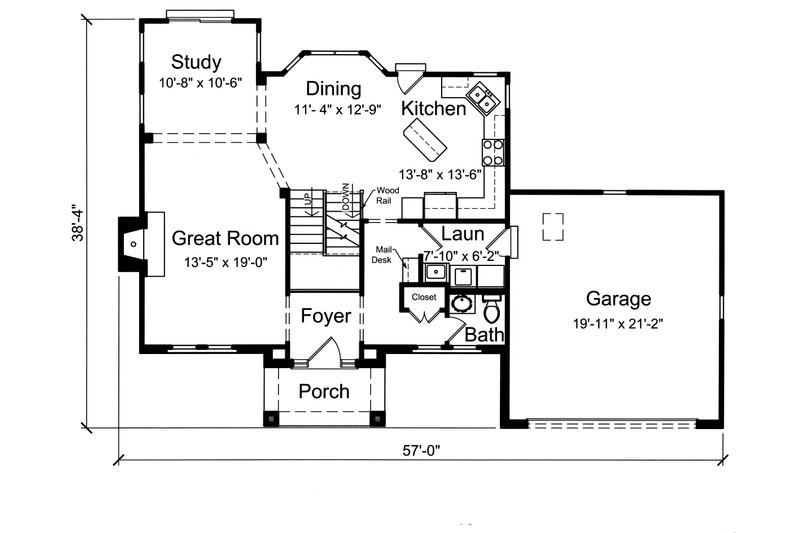 Dream House Plan - Floor Plan - Main Floor for Traditional House Plan #46-871 - 4 bed, 2.5 bath