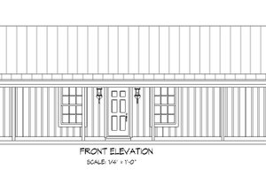 Exterior - Front Elevation 3 for Traditional House Plan #932-490 - 2 bed, 1 bath