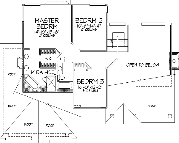 House Blueprint - Traditional Floor Plan - Upper Floor Plan #320-337