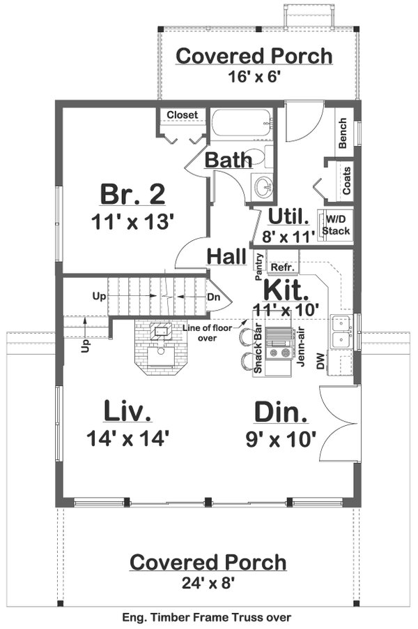 Architectural House Design - Country Floor Plan - Main Floor Plan #126-235