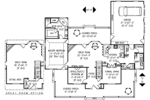 Floor Plan - Main Floor for Farmhouse House Plan #11-213 - 4 bed, 2.5 bath