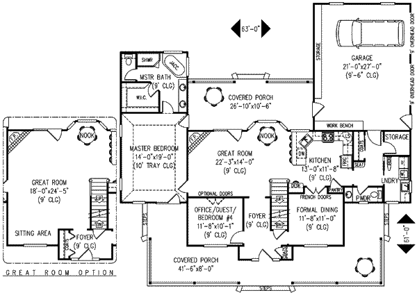 Farmhouse Floor Plan - Main Floor Plan #11-213
