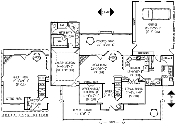 Home Plan - Farmhouse Floor Plan - Main Floor Plan #11-213