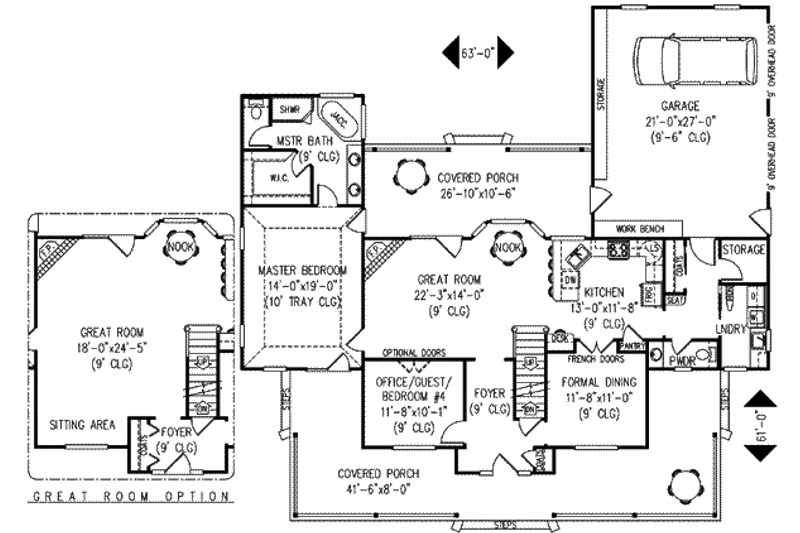 House Plan Design - Floor Plan - Main Floor for Farmhouse House Plan #11-213 - 4 bed, 2.5 bath