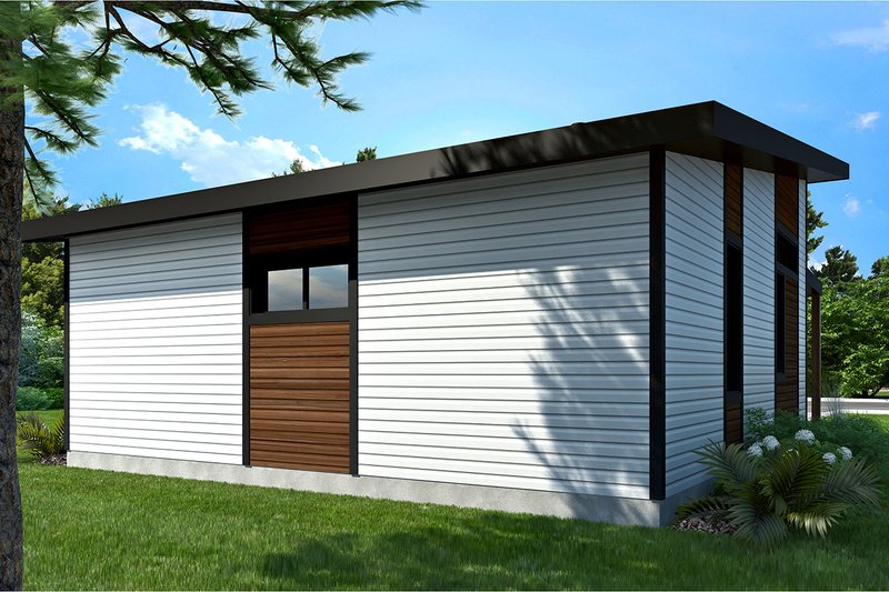 House Blueprint - Exterior - Rear Elevation for Contemporary House Plan #23-2605 - 2 bed, 1 bath