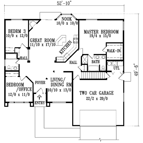 Country Floor Plan - Main Floor Plan #1-862