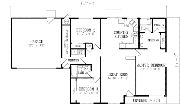 Dream House Plan - Adobe / Southwestern Floor Plan - Main Floor Plan #1-248