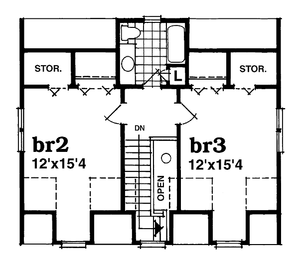 Country Floor Plan - Upper Floor Plan #47-385