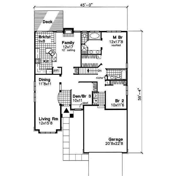 Traditional Floor Plan - Main Floor Plan #50-170