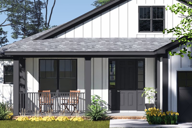 House Blueprint - Exterior - Covered Porch for Farmhouse House Plan #513-2449 - 4 bed, 3.5 bath