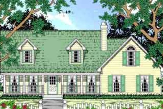 Exterior - Front Elevation for Farmhouse House Plan #42-327 - 3 bed, 2.5 bath