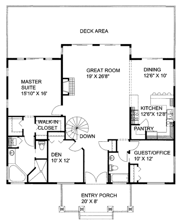 Home Plan - Bungalow Floor Plan - Main Floor Plan #117-710
