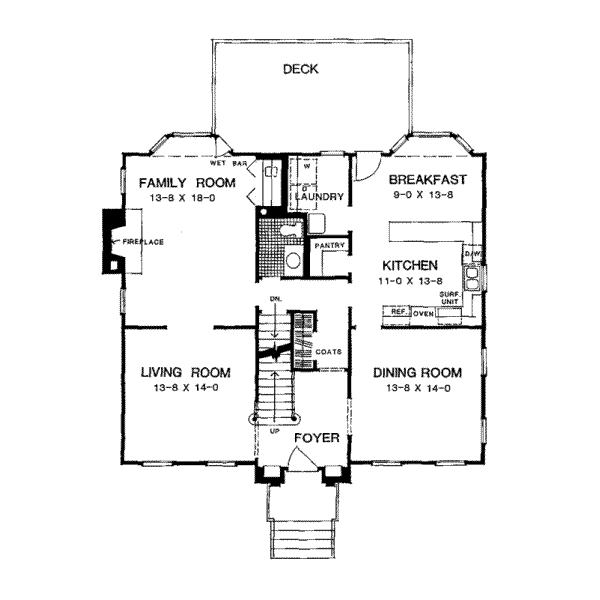 Architectural House Design - European Floor Plan - Main Floor Plan #72-393