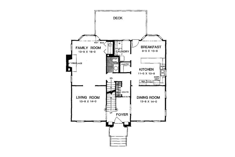Home Plan - Floor Plan - Main Floor for European House Plan #72-393 - 3 bed, 3.5 bath