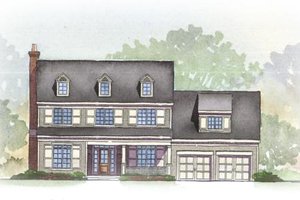 Colonial Exterior - Front Elevation Plan #901-3