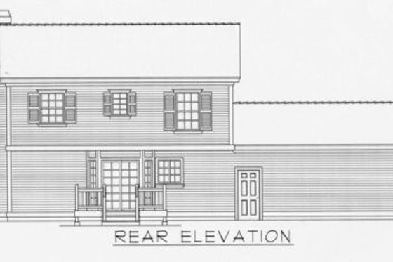 Exterior - Rear Elevation for Colonial House Plan #112-111 - 3 bed, 2.5 bath