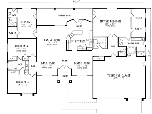 Architectural House Design - Adobe / Southwestern Floor Plan - Main Floor Plan #1-647