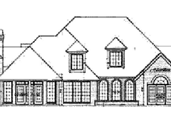 Exterior - Rear Elevation for European House Plan #310-637 - 4 bed, 3.5 bath