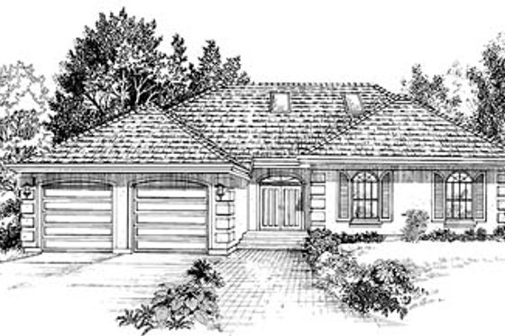 Exterior - Front Elevation for European House Plan #47-211 - 3 bed, 2.5 bath