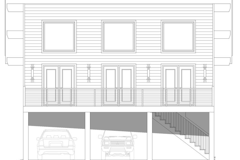 Dream House Plan - Exterior - Front Elevation 3 for Beach House Plan #932-826 - 2 bed, 1 bath
