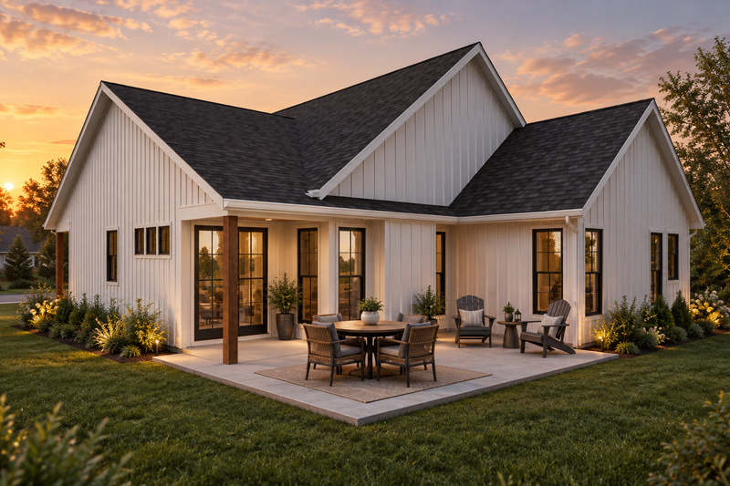 House Blueprint - Exterior - Rear Elevation for Farmhouse House Plan #48-1236 - 4 bed, 2 bath