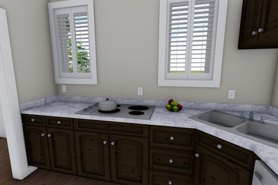 Interior - Kitchen 2 for Ranch House Plan #1060-28 - 2 bed, 2 bath