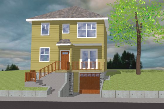 Exterior - Front Elevation for Craftsman House Plan #423-63 - 4 bed, 3.5 bath