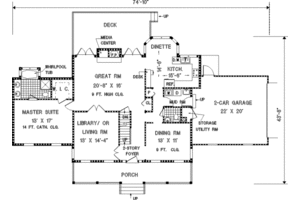 Floor Plan - Main Floor for Farmhouse House Plan #3-189 - 4 bed, 2.5 bath