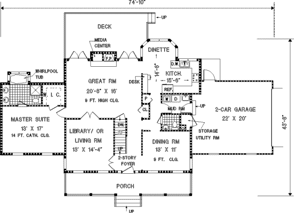 Dream House Plan - Southern Floor Plan - Main Floor Plan #3-189