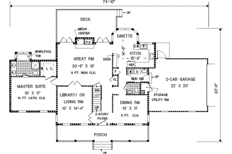 Dream House Plan - Floor Plan - Main Floor for Farmhouse House Plan #3-189 - 4 bed, 2.5 bath