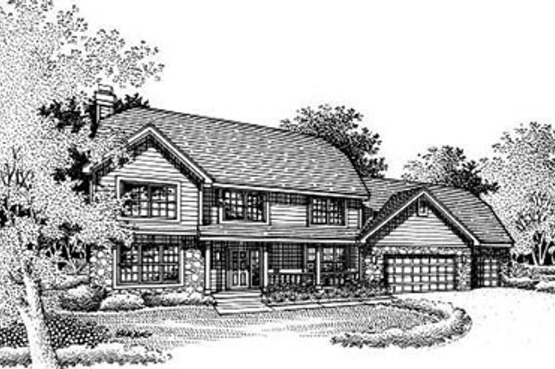 Traditional Style House Plan - 4 Beds 3.5 Baths 2552 Sq/Ft Plan #50-200