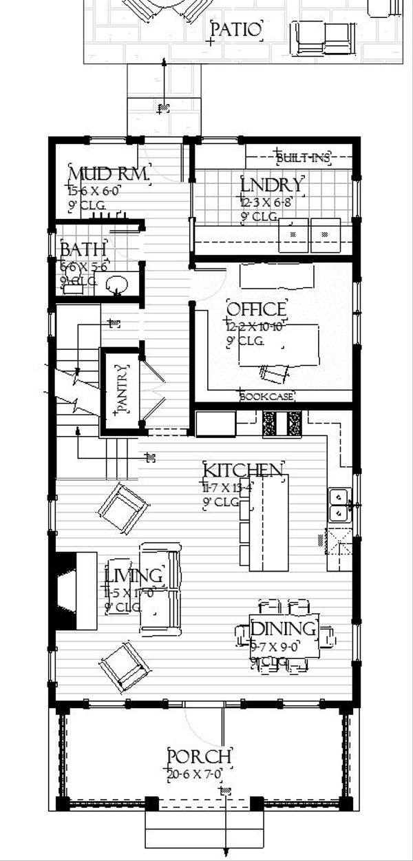Architectural House Design - Farmhouse Floor Plan - Main Floor Plan #901-136