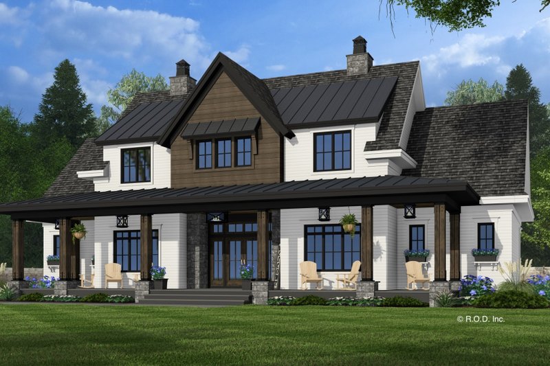 Dream House Plan - Exterior - Front Elevation 4 for Farmhouse House Plan #51-1253 - 5 bed, 4.5 bath