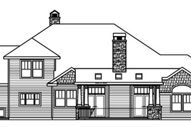 Home Plan - Exterior - Rear Elevation for Craftsman House Plan #124-778 - 3 bed, 3.5 bath
