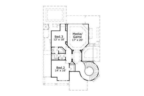 Floor Plan - Upper Floor for European House Plan #411-361 - 3 bed, 2.5 bath