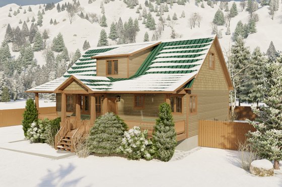 Exterior - Front Elevation 3 for Cabin House Plan #1060-24 - 3 bed, 2.5 bath