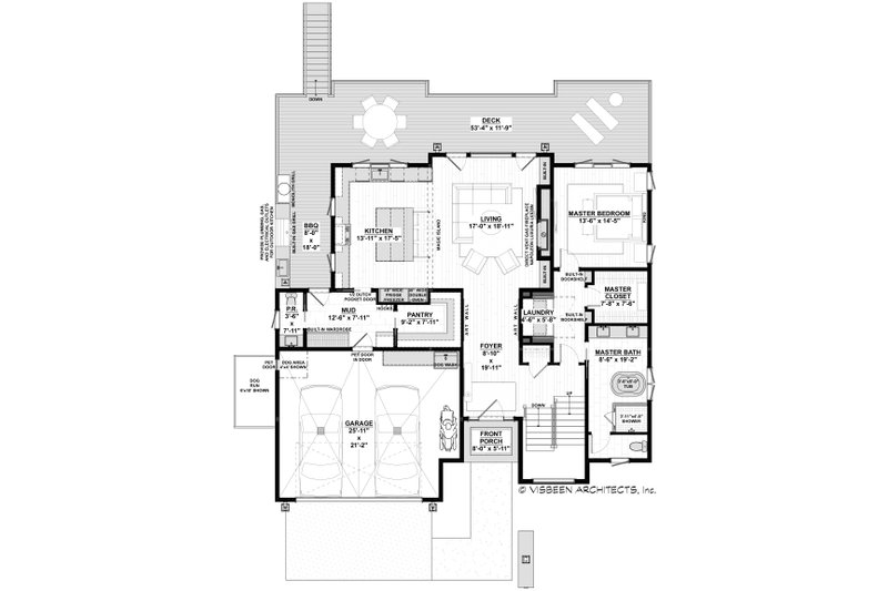House Plan Design - Floor Plan - Main Floor for Contemporary House Plan #928-352 - 4 bed, 4.5 bath