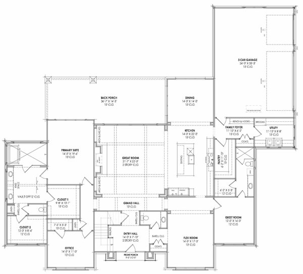 House Design - Floor Plan - Main Floor for Tudor House Plan #1096-184 - 4 bed, 4.5 bath