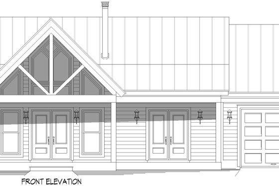 Exterior - Front Elevation 3 for Craftsman House Plan #932-1034 - 2 bed, 2 bath