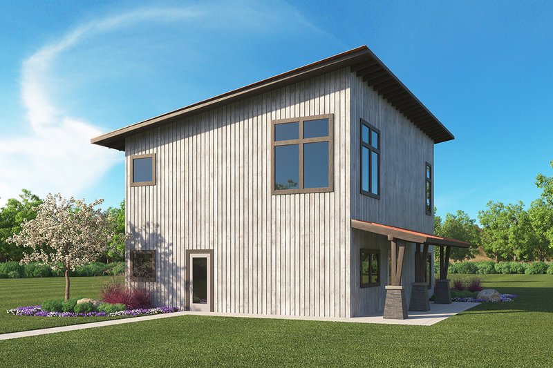 Dream House Plan - Exterior - Rear Elevation for Modern House Plan #1068-5 - 3 bed, 2 bath