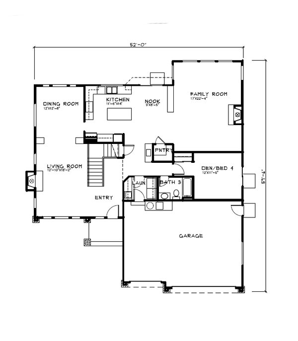 Dream House Plan - Craftsman Floor Plan - Lower Floor Plan #515-71