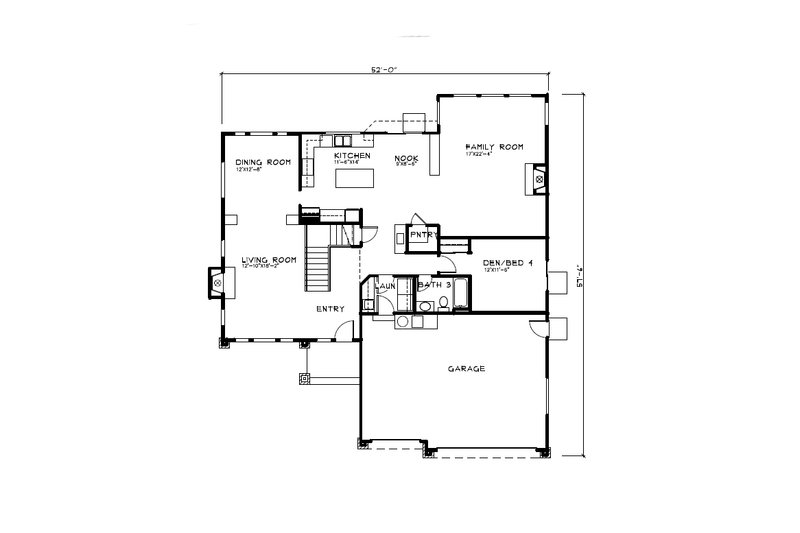 Architectural House Design - Floor Plan - Lower Floor for Craftsman House Plan #515-71 - 4 bed, 3 bath