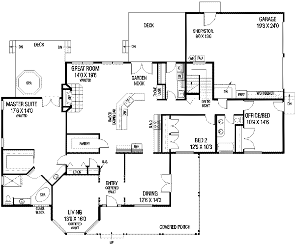 Architectural House Design - Traditional Floor Plan - Main Floor Plan #60-270