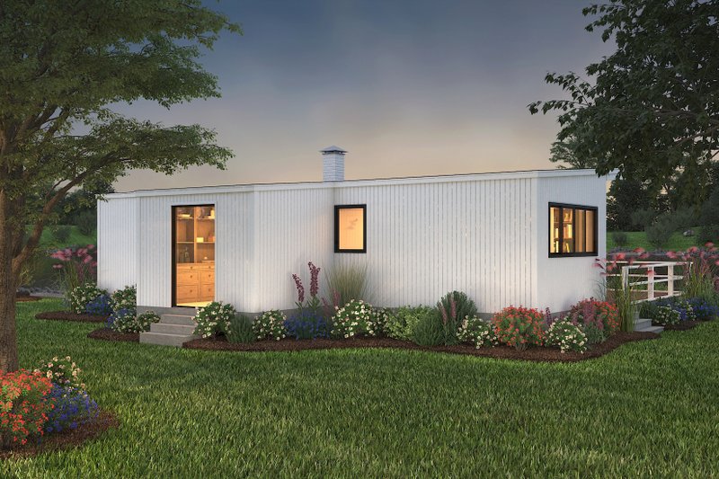 Dream House Plan - Exterior - Rear Elevation for Contemporary House Plan #72-529 - 2 bed, 2 bath
